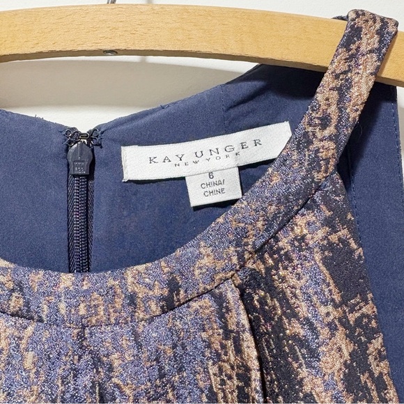 Kay Unger Uma Walk Thru Jumpsuit Size 6 Dark Midnight Jacquard New NWT Pockets - Picture 8 of 16